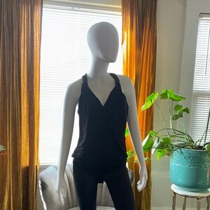 bebe Black Sleeveless V-Neck Knit Top